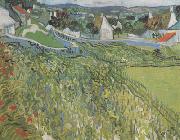 Vincent Van Gogh Vineyard with a View of Auvers (nn04) oil painting reproduction